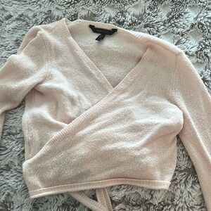 BCBG light pink sweater that wraps and ties in the back!